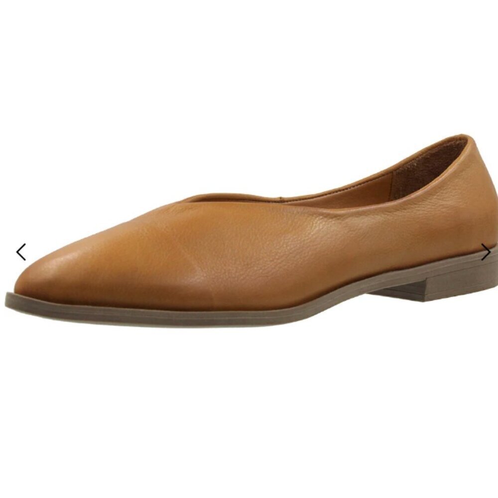 Bueno Liv Coconut Tan Leather Pointy Toe Ballet Flats Size 36